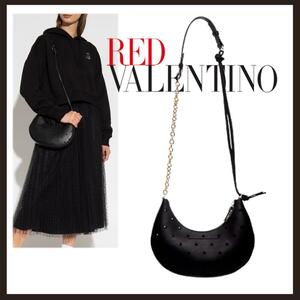 ○★新品 未使用 RED VALENTINO ハーフムーンショルダー パンチング○●