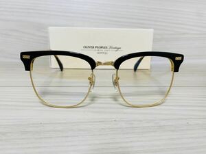 OLIVER PEOPLES オリバーピープルズ 眼鏡フレーム★OV5989 5003★Petofi★ブラック ゴールド 鼈甲柄 サーモントタイプ★未使用 美品★