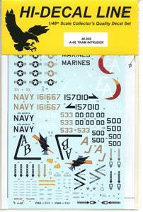 1/48　Hi Decal ハイデカール　HD48008　Grumman A-6E Intruder