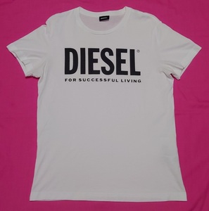 DIESEL白黒ロゴTシャツメンズMホワイトディーゼル人気完売品半袖限定デザイン