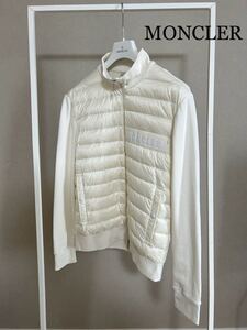 モンクレール★MONCLER★ハイブリッドダウンニット★size L★美品★ホワイト★正規品