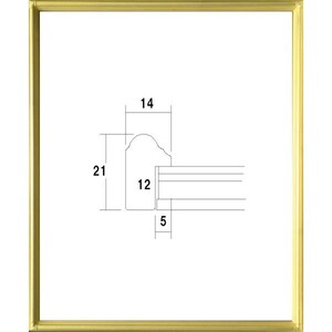 デッサン用額縁 木製フレーム アクリル仕様 7517 四ッ切サイズ ゴールド