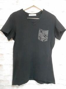 ★SALE★【VADEL バデル】 袖・裾リッパー加工 Vネック TシャツsizeL