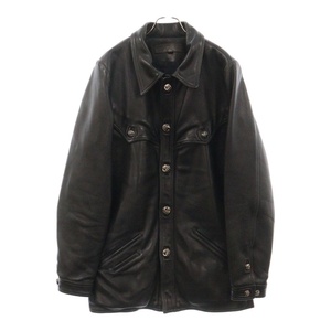 CHROME HEARTS クロムハーツ HUNTING JACKET クロウボタン ハンティングレザージャケット ブラック