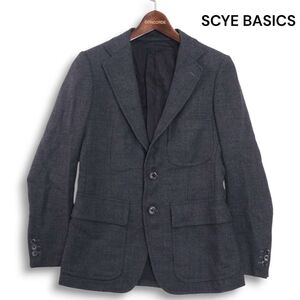 SCYE BASICS サイ ベーシックス 秋冬 ウール ツイード★ テーラード ジャケット Sz.38　メンズ グレー 日本製　K4T02004_B#N