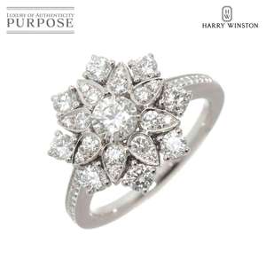 ハリーウィンストン HARRY WINSTON ロータスクラスター 10.5号 リング ダイヤ Pt プラチナ 指輪 HW Diamond Ring【証明書付き】 90250685