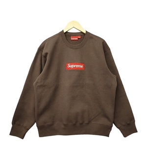 WC265 Supreme シュプリーム 22FW Week15 Box Logo Crewneck ボックスロゴ クルーネック Mサイズ Brown ブラウン 22AW 未使用 ●80