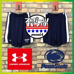 SP1-146★USA限定★状態◎★紺×白【UNDER ARMOUR アンダーアーマー】ペンシルベニア大学 ストレッチ ハーフパンツ【メンズ M】スポーツ