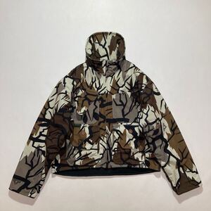 良好☆USA製 DAY ONE CAMOUFLAGE プレデターカモ 総柄 フルジップジャケット M 黒 グレー カーキ 迷彩 ビンテージ トライバル ビッグサイズ