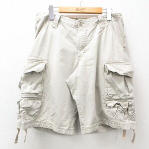 W33/古着 リー Lee ショート カーゴ パンツ ショーツ メンズ コットン 薄ベージュ カーキ 24may25 中古 ボトムス 短パン ショーパン