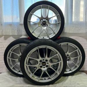 BBS RF500 鍛造超軽量17インチx4本セット17×7J +48 x4本 PCD 100 4H PFS仕様70mm ダイヤモンドシルバー タイヤ　205/40R17 84W x4本