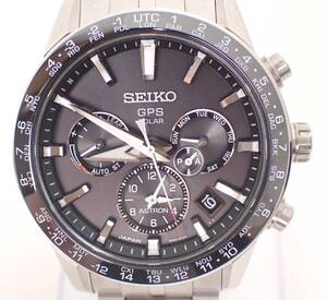 超美品 箱・コマ付き SEIKO(セイコー) アストロン SBXC003 チタン/セラミック GPSソーラー電波 軽量 ブラック文字盤 世界時間対応 メンズ