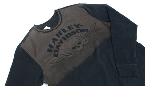 新品未使用品!! HARLEY DAVIDSON/ハーレーダビッドソン ロングTシャツ Mサイズ 96732-15VM K-NIT-L/S CREW SKULL ロンT トップス メンズ