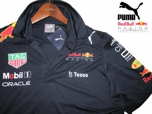 新品ラス1 夏物 M 定価1.32万▼ プーマ × レッドブル Redbull F1 レース ポロシャツ 半袖シャツ メンズ 紺 ネイビー フェルスタッペン