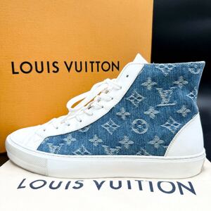 1円【未使用級】 LOUIS VUITTON ルイヴィトン タトゥーライン モノグラム デニム ハイカット メンズ スニーカー シューズ 靴 19年製 26.5位