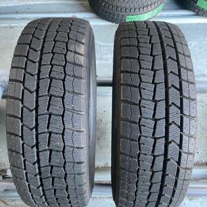 185/60R15 DUNLOP WINTER MAXX WM02 中古スタッドレスタイヤ２本セット　イボあり　超バリ山2021年製　送料無料