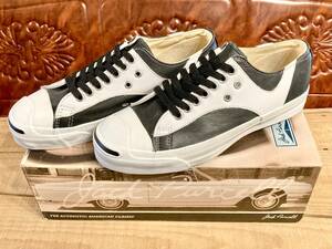 ★☆90s!USA!希少レア!コンバース JACK PURCELL 白/黒 レザー 7.5 26cm converse ジャックパーセル ラリー レザー デッド ビンテージ 236★