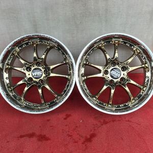 日本製。MANARAY SPORT VERTEC VR5 社外アルミホイール 18インチx7.5JJ 5穴 114.3 +32 約73 ホイールのみ2セット。