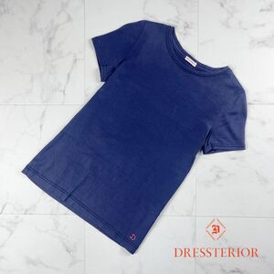 美品 DRESSTERIOR ドレステリア クルーネック 半袖Tシャツ 無地 トップス レディース 紺 ネイビー サイズS*LC349