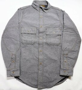 Freewheelers (フリーホイーラーズ) M1916 SHIRTS / バックサテン ミリタリーシャツ #1543113 美品 GRAY size 14