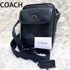 COACH ショルダーバッグ ヘリテージ クロスボディ ブラック レザー