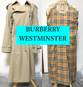 美品！ バーバリー ウエストミンスター イギリス製 コート メンズ 48 秋冬物 BURBERRY The Westminster MADE IN ENGLAND トレンチコート