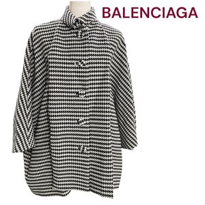 美品　BALENCIAGA　 バレンシアガ　ハウンドトゥース　ドルマン　コート　オーバーサイズ　千鳥格子　サイズF相当　M4L263