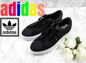 【美品】adidas　アディダス 　靴　くつ　スニーカー　ブラック　黒　ローカット　24.5㎝　型式：ART FX1136 コレクター ストリート