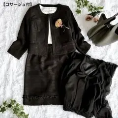 【極美品】4set セレモニースーツ ツイードジャケット セット リボン ドット