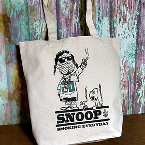 送込 【Snoop(y) Dog(g)】パロディ★Smoking Everyday★エコバッグ/12リットル/10オンス★ナチュラル帆布