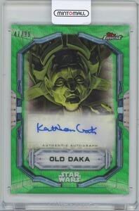 【KATHLEEN GATI as OLD DAKA】2022 TOPPS Finest Star Wars Autographs Green Wave Refractors[47/99] オールド・ダカ役