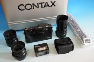 CONTAX G2 Black　ビオゴン2.8／28　プラナー2／45　ゾナー2.8／90　ストロボ　セット　極美品