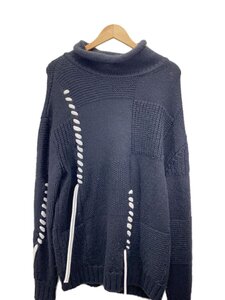 SHOOP◆AW21/MORI SWEATER/ニット・セーター(厚手)/L/ウール/BLK