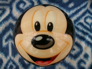 スパン掲載♪重さ約6473グラム ミッキーマウス柄ボール 極美品 ブランズウィック製 Mickey Mouse Brunswick BOWLING ボウリング VIZ-A-BALL