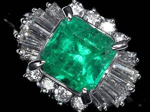 KU14283S【1円～】新品仕上【RK宝石】≪Emerald≫ 鮮やかグリーン!! 極上エメラルド 大粒0.96ct 極上ダイヤモンド Pt900 高級リング ダイヤ