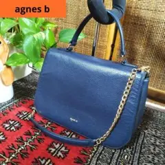 agnes b　チェーン　レザー　ハンドバッグ　ワンショルダー