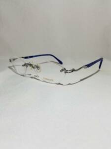 未使用 眼鏡 メガネフレーム TORRENTE ブランド オーバル型 チタン 金属フレーム フチなし 男性 女性 メンズ レディース 53口18-135 C-4