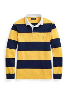 Polo Ralph Lauren ポロラルフローレン クラシックフィット ラグビーボーダーラグビーシャツ イエロー×ネイビー US S / ラガーシャツ 