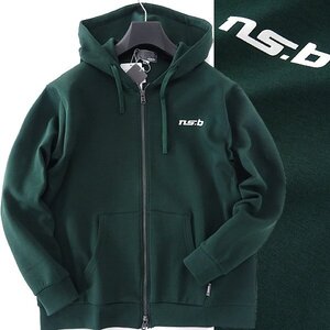 新品 1.3万 ns.b ニコル ダンボール ジップ パーカー 50(XL) 緑 【I42551】 エヌエスビー NICOLE フーディー メンズ ストレッチ エンボスロ