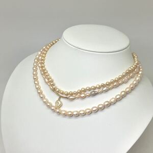 1円〜!!《本真珠ネックレス3本おまとめ》D 約44.2g 約40.0〜43.5cm pearl necklace jewelry パール EA7/- 97