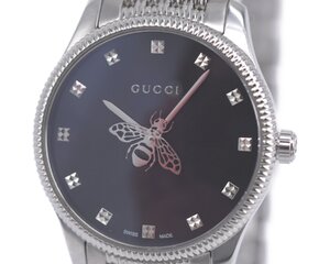 [未使用品] 稼働品【GUCCI】グッチ Gタイムレス 126.5 YA1265020 29mm レディースサイズ ブラック文字盤 クォーツ 未使用品