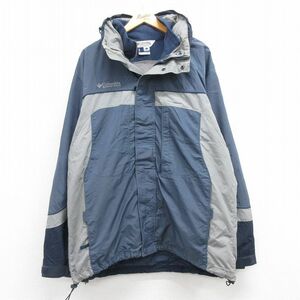 XL/古着 コロンビア 長袖 ジャケット メンズ 00s ワンポイントロゴ 大きいサイズ 薄紺他 ネイビー 内側フリース 24oct18 中古 アウター