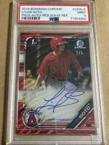 2019 bowman livan soto /5 auto psa9