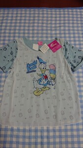 ＠♪140☆未使用・保管品☆DISNEY☆シフォン重ねの可愛いTシャツ　ドナルド140