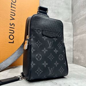 1円■極美品/RFID搭載■ LOUIS VUITTON ルイヴィトン メンズ タイガラマ アウトドア スリングバッグ ボディバッグ M30741 ショルダーバッグ