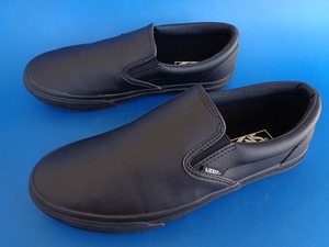 14474■美品 VANS SLIPON バンズ スリッポン レザー調 レザー タイプ 黒 ブラック 27 V98CF WR 623280-0001