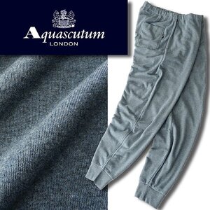 新品 アクアスキュータム 秋冬 裏暖 フリース スウェット ジョガー パンツ L 薄青 【P26974】 Aquascutum LONDON メンズ トラウザーズ