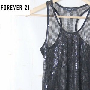 フォーエバー21 FOREVER21■ノースリーブ　タンクトップ　スパンコール■S■ブラック ※IW4412044