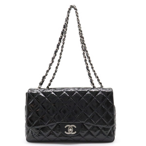 CHANEL シャネル デカマトラッセ マトラッセ30 ココマーク チェーンショルダー ショルダーバッグ エナメル パテントレザー ブラック A28600