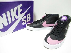 ☆【新品】NIKE ナイキ SB ZOOM BLAZER MID EDGE L (DA2189-002) 28cm ブレイザー ブレザー ミッド スニーカー 黒 ピンク ☆同梱可